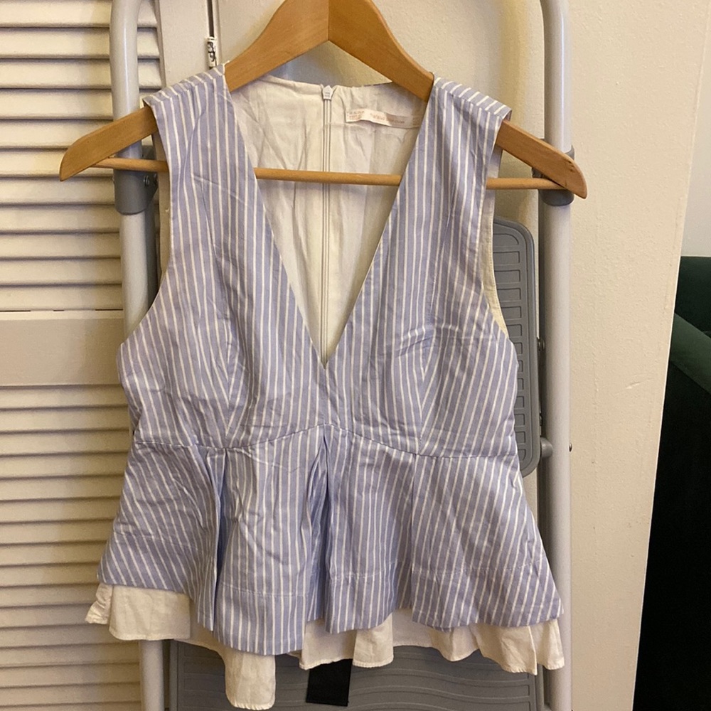 Zara Womens too - blue and white pinstripe